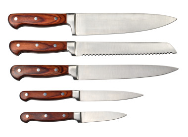 Çelik mutfak bıçakları.