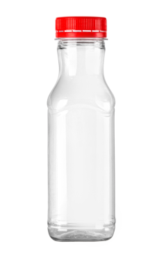 Plastik içecek şişesi beyaza izole edilmiş.