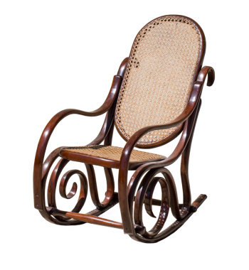 sallanan sandalye üzerinde beyaz izole