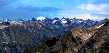 Panorama of the Caucasus Mountains overlooking Elbrus, Russia. clipart