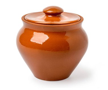 Yeni seramik kap kırpma yolu ile beyaz arkaplan izole