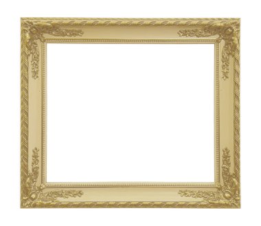 Beyaz arka plan üzerinde izole antika altın çerçeve