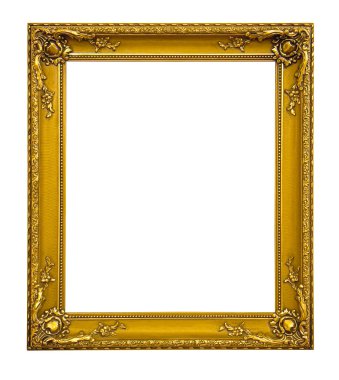 Beyaz arka plan üzerinde izole antika altın çerçeve