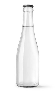 Su cam şişesi kırpma yolu ile beyaz arka planda izole