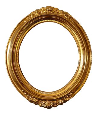 Resimler, aynalar ya da kesilmiş fotoğraflar için oval altın çerçeve