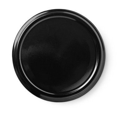Parlak siyah metal vida kapağı kavanoz ve kaplar için basit ama etkili bir mühür oluşturuyor.