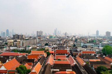 Altın Dağ Wat Saket Ratcha Wora Maha Wihan, Bangkok, Tayland.