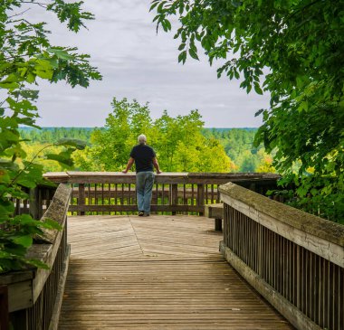 Custom built overlook deck for viewing scenery of Michigan UP