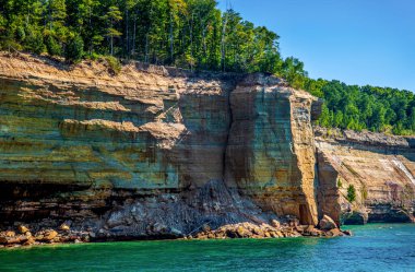 Scenic Pictured Rock Lakeshore from lake Superior Northern Michigan