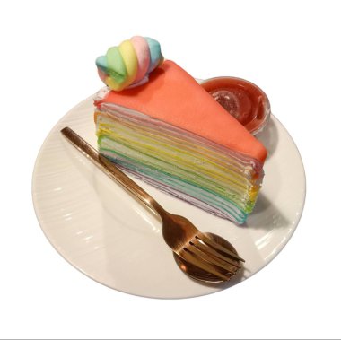 Gökkuşağı pasta plaka üzerinde