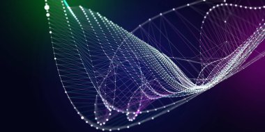 Soyut arkaplan poli ızgara çözücü içerir. Teknoloji 3D dalgalı çokgonaly konsepti. Grafik verilerinin sunum analizi. İş, bilim ve teknoloji veri analizi sunumu için afiş. Büyük veri.   