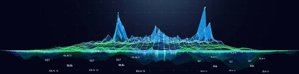 Abstract Achtergrond Veelhoekig Raster Met Data Presentatie Concept Van Digitaal — Stockfoto