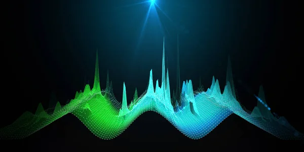 Abstract Background Noisy Graph Curved Sinusoid Data Light Dark Technology — Stock Photo, Image