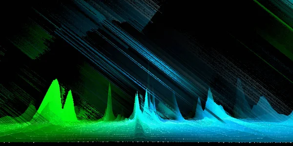 Абстрактний Фон Кольоровим Графом Кадру Лініями Даних Чорному Технології Концепції — стокове фото