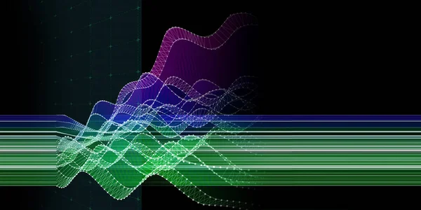 アブストラクト背景グラフ黒の曲線グリッドとぼやけた線のデータ テクノロジーデータの概念 ビジネス 科学技術のためのバナー ビッグデータ — ストック写真