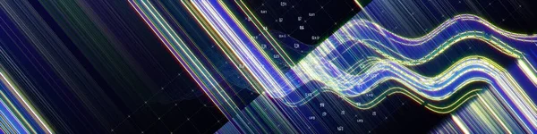 Абстрактний Фоновий Граф Вигнуті Світяться Лінії Дані Темряві Технологічний Граф — стокове фото