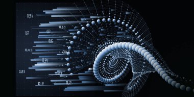 Kablo şebekesini kürelerden ayıran soyut arka plan ve siyahla ilgili veriler. Büyük Data. Teknoloji konsept veri şebekesi. İş, bilim ve teknoloji veri analizleri için pankart. 