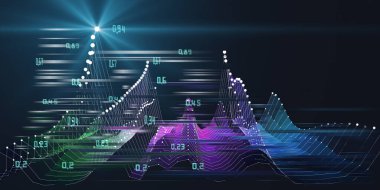 Soyut arkaplan çizgiler, noktalar ve noktalardan kablo şebekesi sallıyor. Teknoloji konsept veri şebekesi. İş, bilim ve teknoloji veri analizleri için afiş. Büyük Veri.