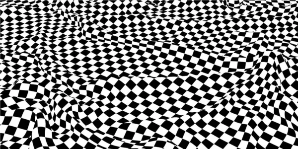 Анотація Фонової Хаотичної Хвилястої Поверхні Шаблоном Кривої Чорних Квадратів Чорні — стоковий вектор