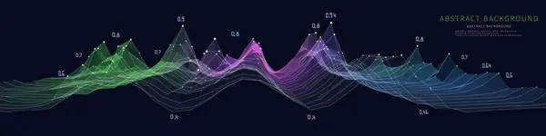 Abstract Background Noise Polygonaly Graph Net Dots Lines Data Dark — Vetor de Stock