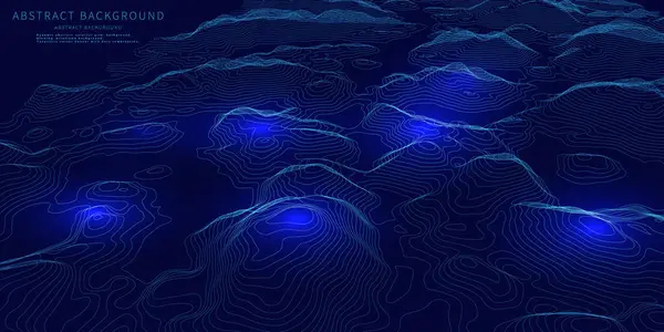 Абстрактная Топографическая Карта Голубом Фоне Карта Высоты Технологий Контурными Линиями — стоковый вектор
