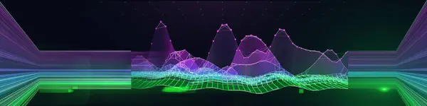 Abstrakter Hintergrund Mit Wellenförmigem Farbraster Aus Punkten Und Linien Auf — Stockfoto