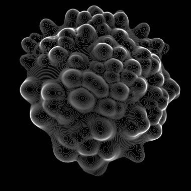 Çizgilerden gelen gürültülü, çarpık küreler. Vektör çizgileri bağlanıyor.