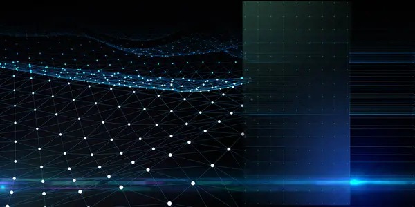 ポイントと線からの抽象的な背景ワイヤーフレームグリッド テクノロジーワイヤーフレームコンセプト仮想ネット ビジネス 技術データ分析のためのバナー ビッグデータ — ストック写真