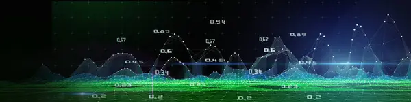 Streszczenie Ramki Wykresu Kolorów Tła Okręgów Linii Danych Ciemku Technologia — Zdjęcie stockowe
