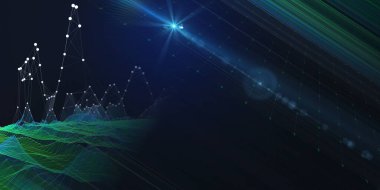 Soyut arkaplan renk grafiği daire ve ışık çizgilerinden kablo çizimi. Teknoloji kablo konsepti sanal veri analitik. Büyük Data. İş, bilim ve teknoloji veri analizleri için afiş. Büyük Veri.