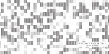 Kaotik dikdörtgen gruplarındaki soyut arkaplan monokromatik çizgileri. Dikdörtgen mozaik gradyan tasarımı. Vektör İllüstrasyonu.
