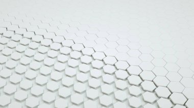 3d illustration white background texture. Abstract modern hexagon concept. White hexagonal floo rendering geometric texture. clipart