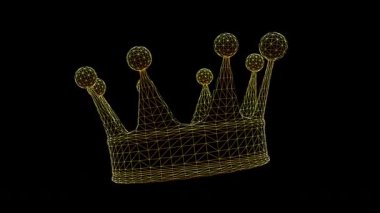 İzole edilmiş 3D döndürülmüş taç çizgisi soyut döndürülmüş canlandırma.