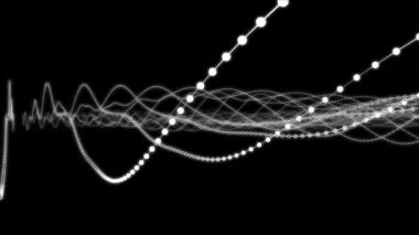 Veri çemberlerini birbirine bağlayan grafiklerin hareketli bilgi çizgileri. Finans ve iş kavramı. Canlandırılmış grafik dalgaları.