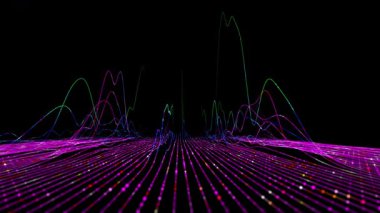 Renk çizgilerindeki veri tablosunu analiz ederek soyut analitik arkaplan. Analitik algoritmalar. Büyük veri. Kuantum kriptografi konsepti. Veri tablosu Veri tablosu İş, bilim ve teknoloji afişi.