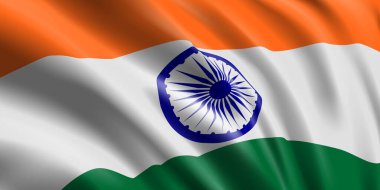 Ulusal Kızılderili bayrağı dalgaları. Kanada bayrağı 3D gerçekçi. Yan görünümü kapat.