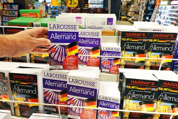 Wallonia Belgium August 2022 German French Dictionaries Sale Non Food — Stock Photo, Image