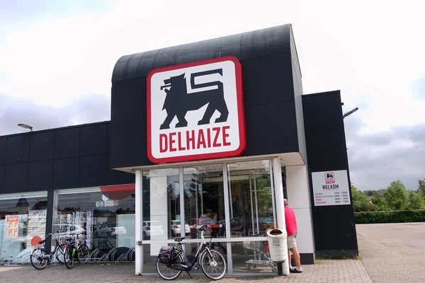Turnhout Belgie August 2018 Delhaize Supermarket Součást Delhaize Group Mezinárodní — Stock fotografie