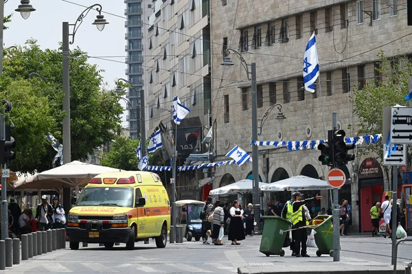 Gerusalemme Israele Maggio 2023 Ambulanza Mda Magen David Adom Servizio — Foto Stock