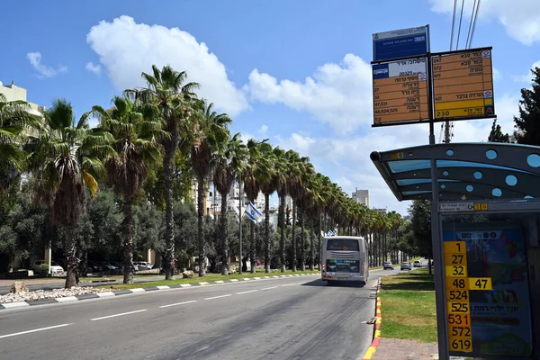 Ramat Hasharon Israel Mayis 2023 Otobus Sokolov Caddesindeki Otobüs Durağından — Stok fotoğraf