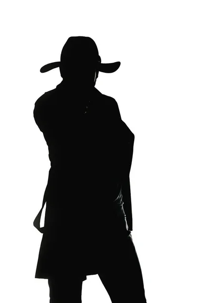 Yakışıklı Bir Erkek Modelin Modern Bir Kovboy Kılığına Girmiş Portresi — Stok fotoğraf