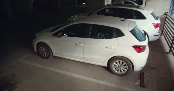 High Angle Point View Cctv Car Theft Garage — Wideo stockowe