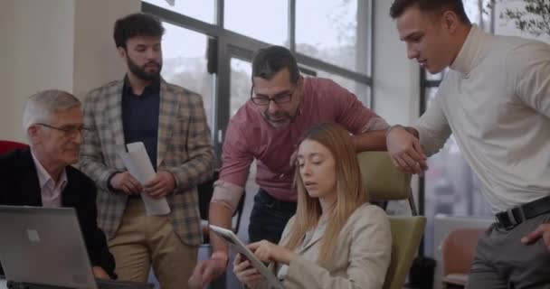 Diverse Age Group People Working Together Start Company Modern Office — Wideo stockowe
