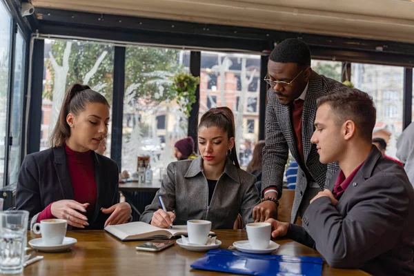 Group Multiracial Business People Having Conversation Company Plans — Stock Photo, Image