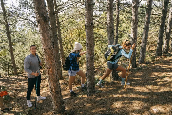 Friends Hiking Mountain — Stock Photo, Image