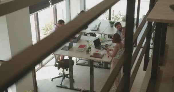 在现代办公空间工作的不同年龄和性别群体 — 图库视频影像