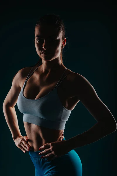 Atleta Feminina Poderosa Com Físico Muscular Inspirando Transformação Fitness Motivação — Fotografia de Stock