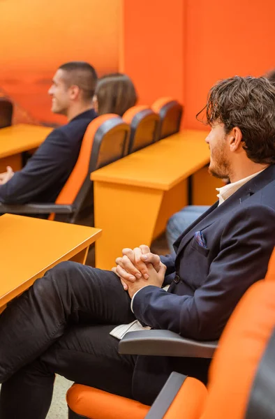 Well Dressed Student Listening Paying Attention Lecture — Stock Photo, Image