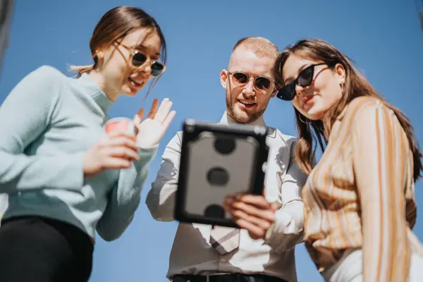 stock image Collaborating Business Partners Discussing Profitability in the Urban City