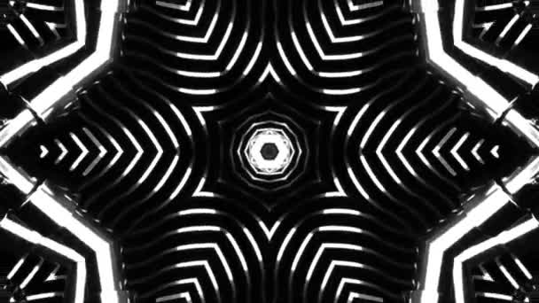 ループKeleidoscope黒と白6 — ストック動画